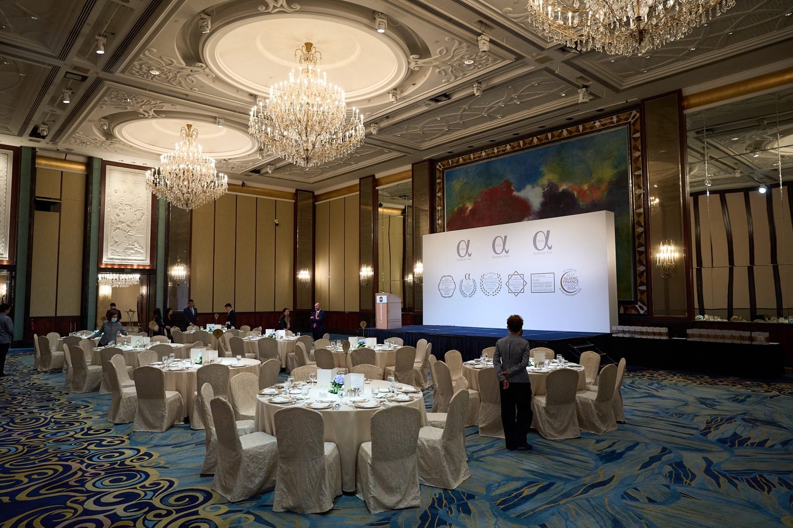 Ballroom before the doors open · Corporate Events Ballroom before the doors open