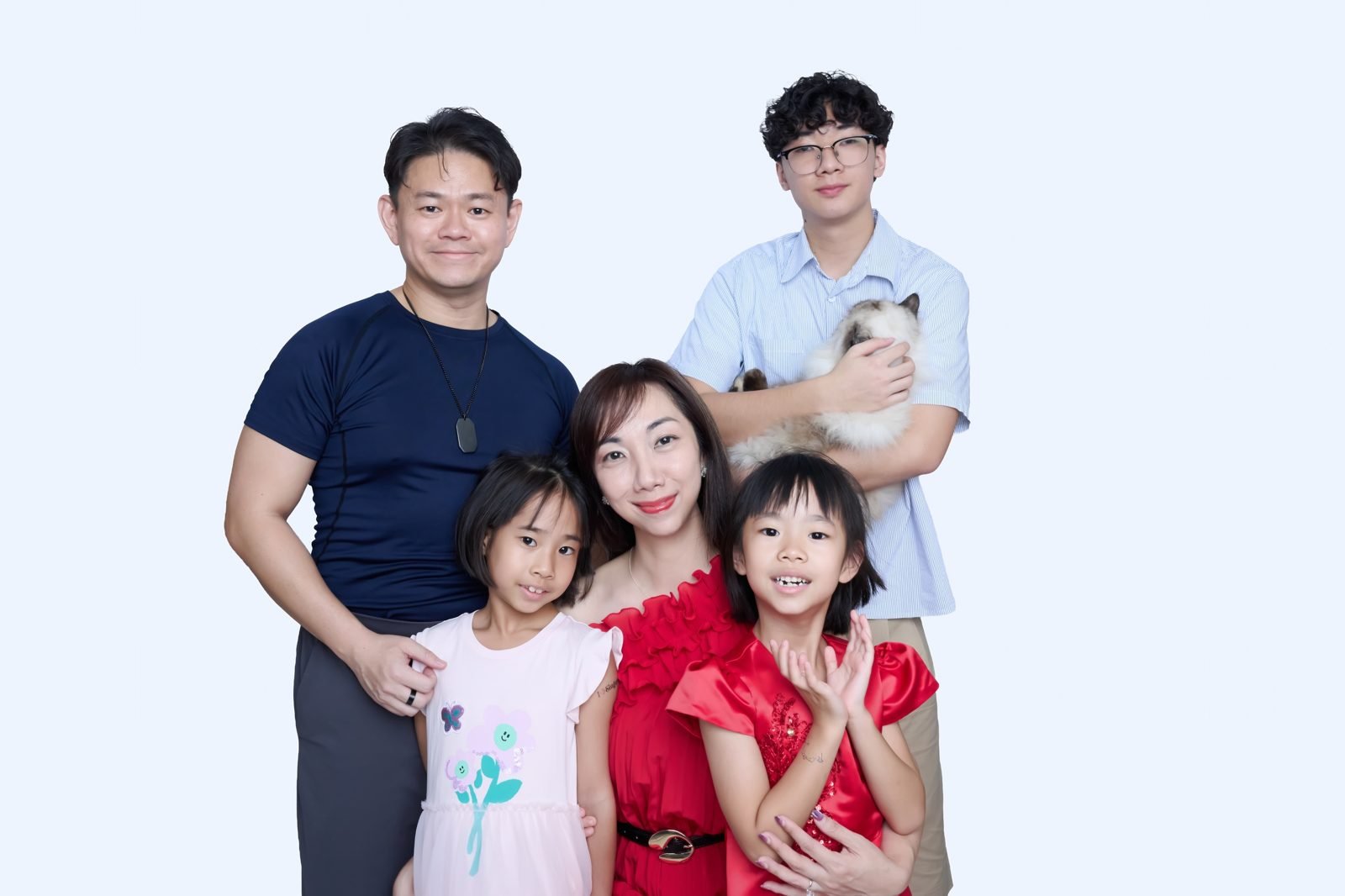 Family of five, plus the cat · Family Family of five, plus the cat