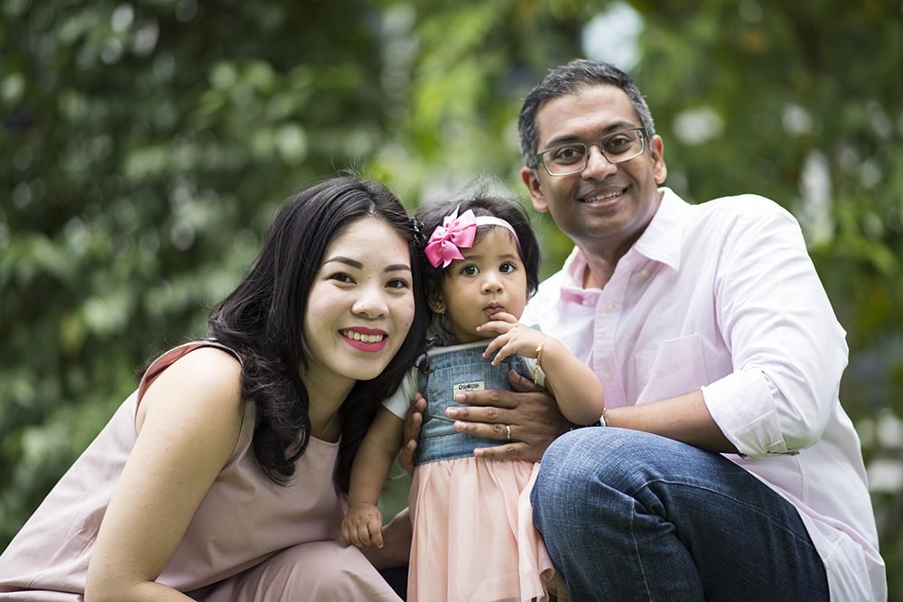 Pink bow in the park · Family Pink bow in the park