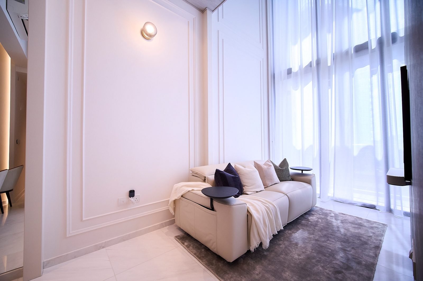 Double-height loft, sheer light · Interiors Double-height loft, sheer light